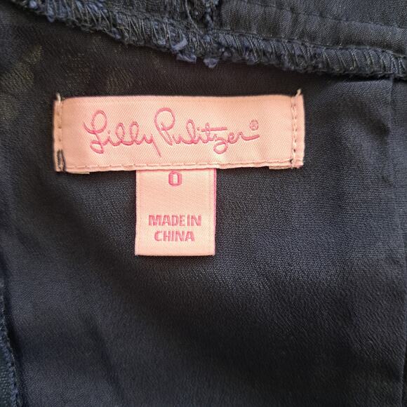 Lilly Pulitzer Rosaline Dress in Bright Navy About Face Lace Size 0 - Picture 6 of 9